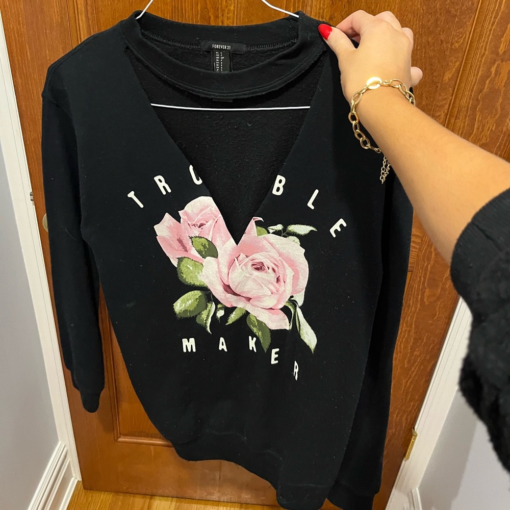 Comfy black cut-out long sleeve